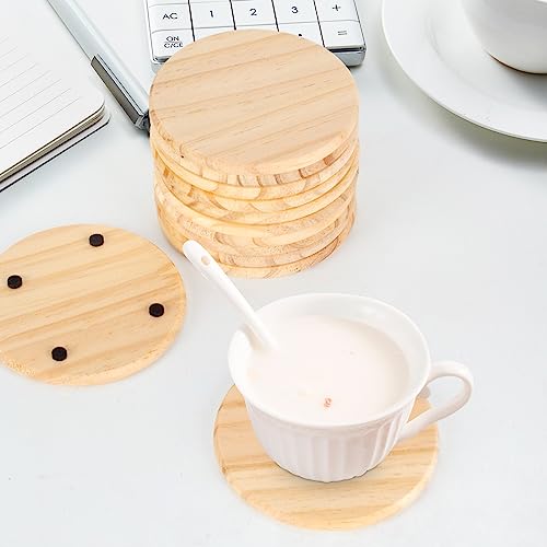 12PACK Unfinished Wood Coasters, 4 inch Round Blank Wooden Craft Coasters Wood Slices for DIY Architectural Models Drawing Painting Wood LepoHome