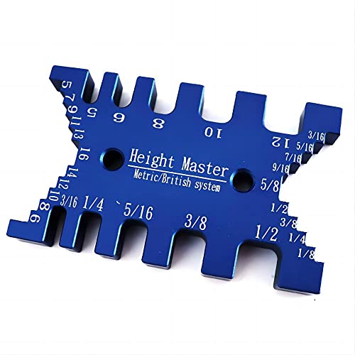 KETIPED High Precision Aluminum Dovetail Jig Metric and Imperial Tenon Caliper Card Gauge for Measuring Height Woodworking Saw Table Machine Gaps KETIPED