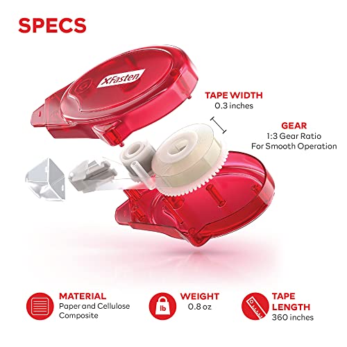 XFasten Adhesive Roller for Scrapbooking, 8mm x 30ft 4-Pack Double Sided Glue Tape Roller, Scrapbook Supplies for Adults, Photo Tape for Scrapbooking XFasten