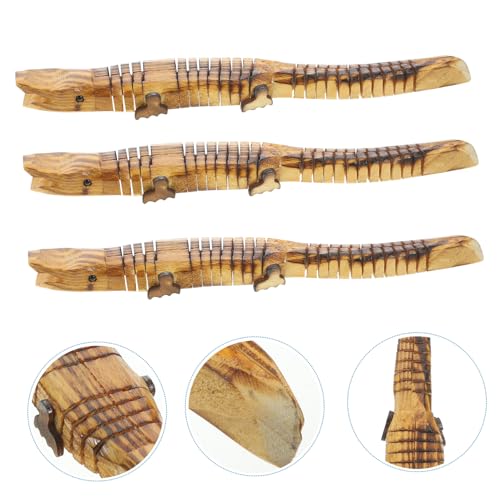 ibasenice 5pcs Crocodile Model Woody Toy Kids Arts and Crafts Toys Kids Crafts Animals Realistic Wood Crocodile Unfinished Wood Animal Toy Wooden ibasenice