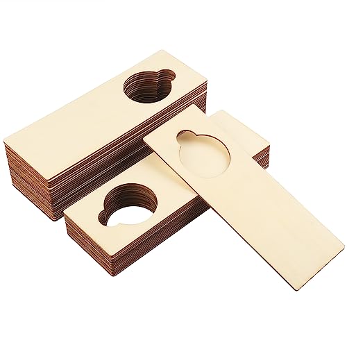 40 Pieces Unfinished Wood Door Knob Hangers, 8.7 x 3.15 x 0.1 Inch, Door Knob Signs for Painting, DIY Craft, Home, Office Hotel Decoration, Business GNIEMCKIN