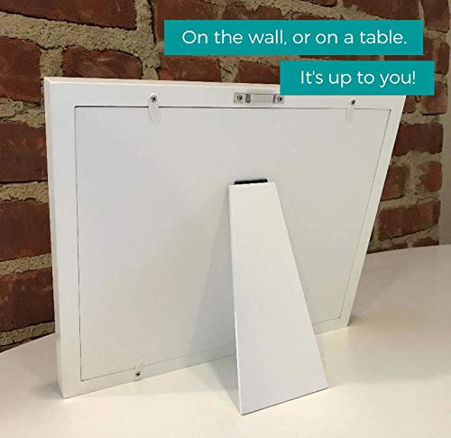 Farmhouse Baby Handprint & Footprint Picture Frame Kit - Rustic 9" x 11" Distressed Wood Photo Frame & Clay Keepsake for Newborns. Bonus Stencil for Baby Mushroom