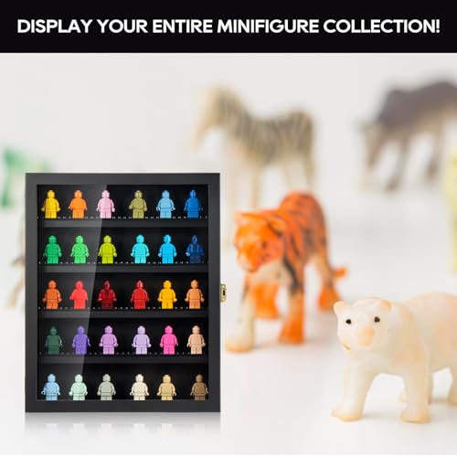 TJ.MOREE Minifigure Display Case for Collectibles, Mini Figure Display Case Wall Mount, 11 x 13.4 inches Black TJ.MOREE
