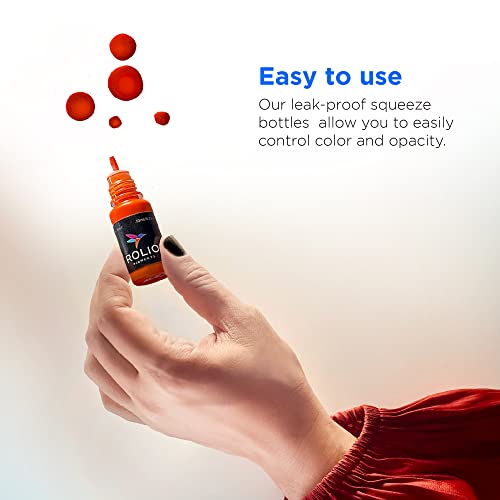 Rolio Pigments Resin Liquid Pigment Transparent Colors - 24 vibrant colors for Epoxy Resin, UV Resin, 3D Printer, Jewelry Making, Paint, Art Works, Rolio