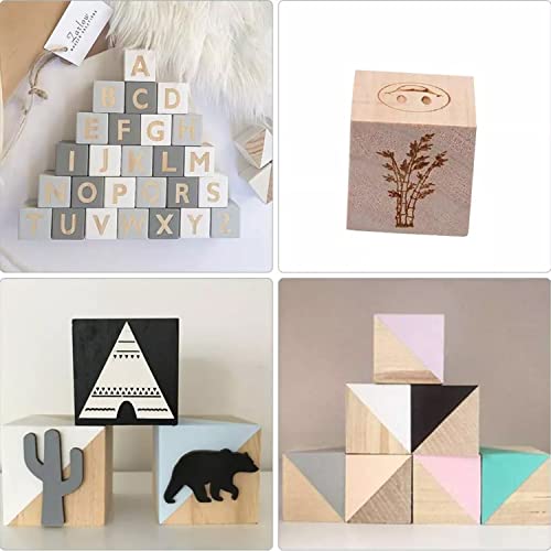 Wood Blocks for Crafts, Unfinished Wood Cubes, 3cm Natural Wooden Blocks, Pack of 30 Wood Square Blocks, Wooden Cubes for Arts and Crafts and DIY SIWUCHYE