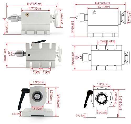 CNCTOPBAOS Engraving Machine Rotary 4th Axis,CNC Router Rotational Fourth A Axis,K12-100mm 4 Jaw Chuck Dividing Head,No Backlash Gapless Harmonic CNCTOPBAOS