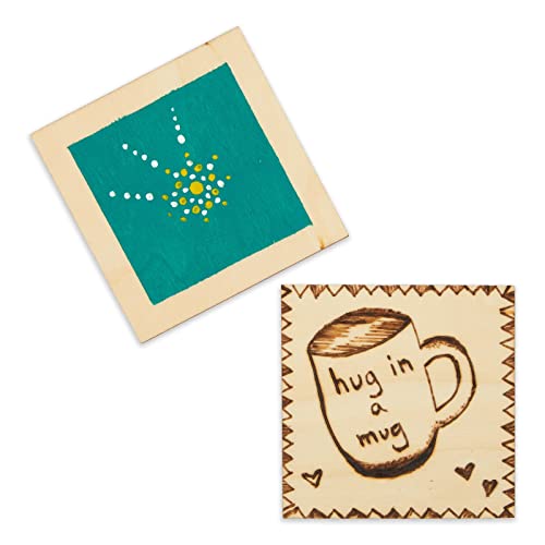 60 Pack Unfinished Wood Pieces 3x3 Inch, Blank Wooden Squares for Crafts, Cutout Tiles for DIY Coasters, Painting, Engraving Juvale