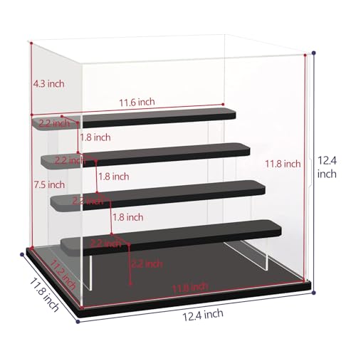 Choowin 5-Tier Clear Acrylic Display Case Display Box Display Stand with Door,Countertop Display Case for Collectible Mini Action Figure,Dustproof Choowin