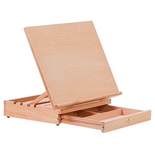US Art Supply Adjustable Wood Artist Drawing & Sketching Board with Storage Drawer US Art Supply
