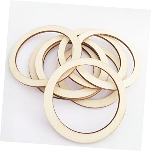 TEHAUX 200pcs Rustic Decor Floral Decor Rustic Frames Unfinished Wood DIY Craft Decor Flat Wooden Rings for Crafts Hollowed Wooden Slice Round TEHAUX