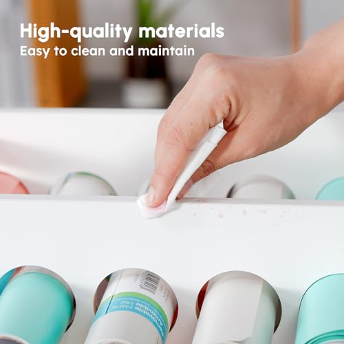 Crafit Mobile Vinyl Roll Holder, 60 Compartment Vinyl Storage Organizer with Locking Caster Wheels, Wooden Vinyl Roll Storage Cart Rack Craft Vinyl Crafit