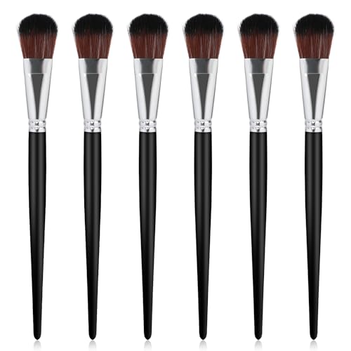 6 Pcs Mop Brush for Acrylic Painting 1 Inch Blending Brush Paint Brushes for Acrylic Painting Oval Mop Acrylic Brush with Wooden Handle for Face and Sliverdew