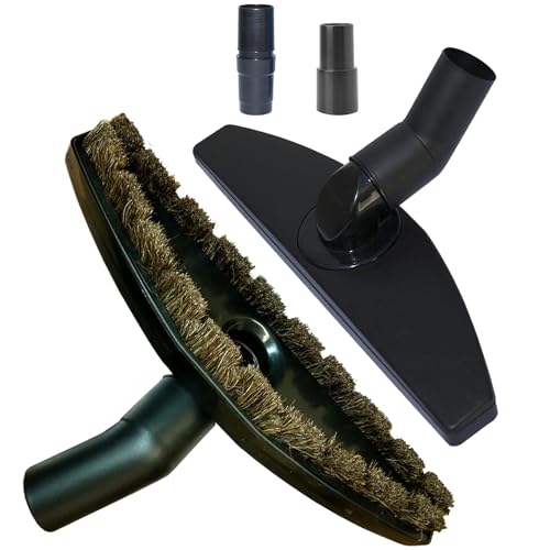 Replacement Vacuum Floor Brush Head with 32MM Connection & 1-3/8-Inch to 1-1/4-Inch Adapter | Works on Low Carpet & All Floors | Horse Hair Hardwood GHAMADE