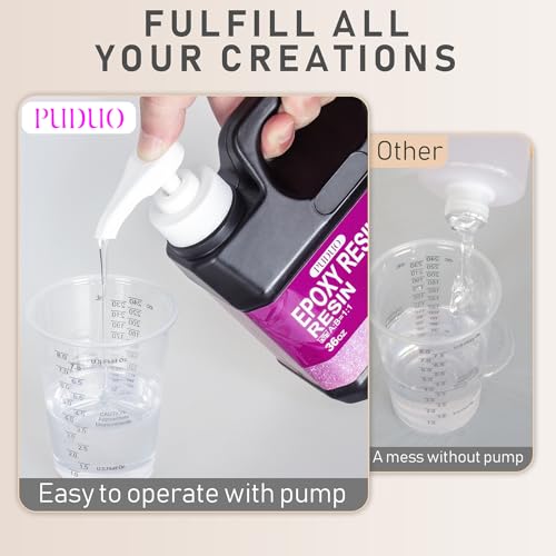 Puduo Epoxy Resin Kit 72OZ,Newly Formulated Crystal Clear Epoxy Resin,Strong, Bubble-Free, Anti-Yellowing Art Resin That,Suitable for Casting, DIY, Puduo