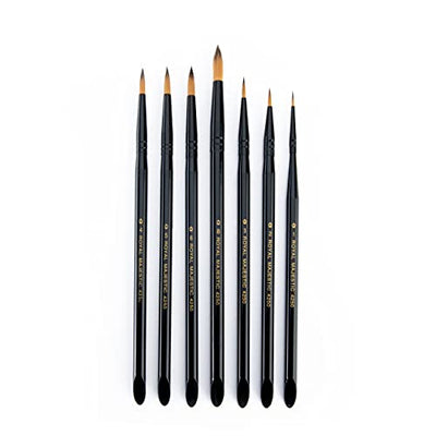 Majestic Royal and Langnickel Short Handle Paint Brush Set, Round, 7-Piece