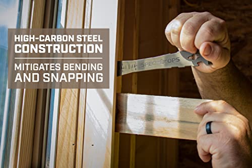 Spec Ops Tools 9.5" Trim Bar: High Carbon Steel Pry Bar with Built-in Ruler, Beveled Edges & Nail Puller, 2-Pack, 3% Donated to Veterans Spec Ops