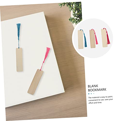 FUNOMOCYA 1 Set Wooden Bookmark Unfinished Blank Bookmark Unfinished Wooden Book Markers DIY Wood Blank Bookmark DIY Bookmark Crafts Wooden Craft FUNOMOCYA