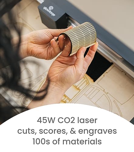 Glowforge Pro Laser Cutter - Create 12x Faster with Wood, Leather, Metal, and Stone. Ultimate Power and Cooling, with AI Prints up to 50 ft. Launch & Glowforge