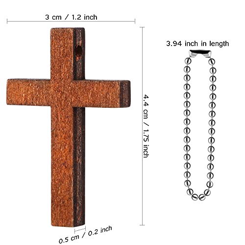 Hicarer Cross Charm Mini Wood Cross Charm Wooden Cross Pendant Hanging Ornament for Men, Women DIY Necklace Bracelet Earring Jewelry Craft Making (80 Hicarer