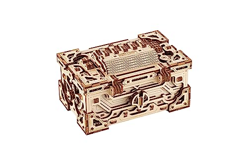 Wood Trick Enigma Chest 3D Puzzle Box - Challenging Wooden Mechanical Model Kit for Adults and Kids Wood Trick