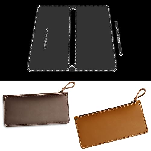RIVEENY Leather Craft Clear Eyeglasses Case Glasses Bag Template Set Acrylic Leather Pattern Stencil Template Leather Craft Accessories Handmade RIVEENY
