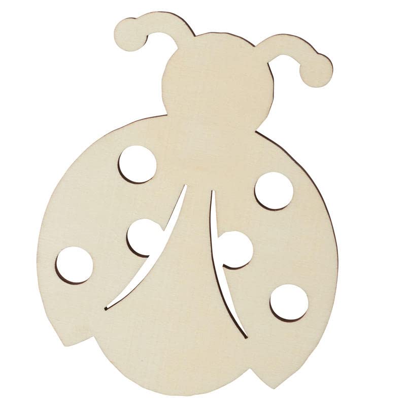 Pack of 24 Unfinished Wood Ladybug Cutouts by Factory Direct Craft - Blank Wooden DIY Bee Shapes for Scouts, Camps, Vacation Bible School, & Birthday Factory Direct Craft