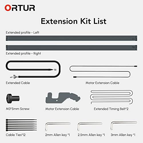 Ortur Laser Engraver Area Expansion Kit, Extension Kit for Laser Master 3 Series Laser Cutter, Engraving Area is Expanded to 400 * 850mm(15.74 x Ortur