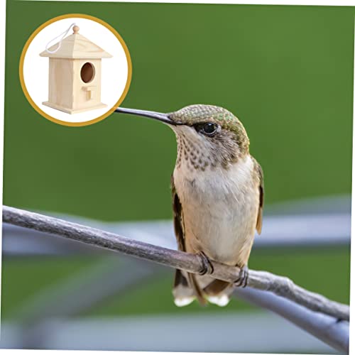 BESPORTBLE Bird Nest Wood Birds Cages Bird Houses for Outside Wooden Garden Bird Shelter Small Bird Hanging Bird Unfinished Wood Birdhouse BESPORTBLE