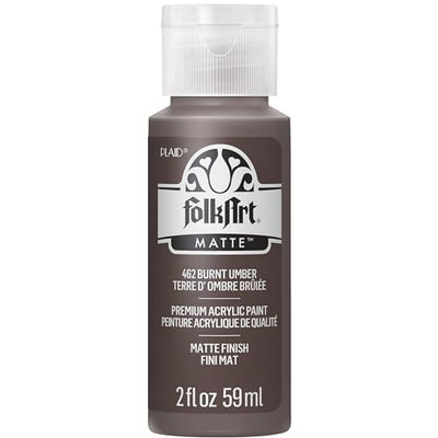 FolkArt Acrylic Paint in Assorted Colors (2 oz), 462, Burnt Umber