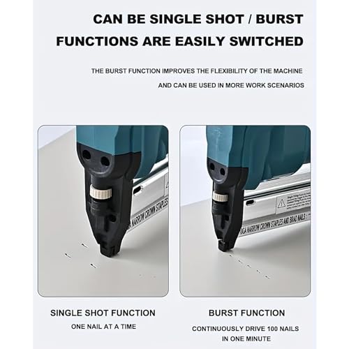 Heimerdinger Cordless Nail Gun,18GA 2 in 1 Nailer/Stapler Gun Compatible with Makita Battery for Upholstery and Woodworking,2 Mode with 500 Staples, Heimerdinger