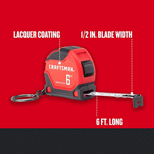 CRAFTSMAN Keychain Tape Measure, 6 FT (CMHT37106G) Craftsman