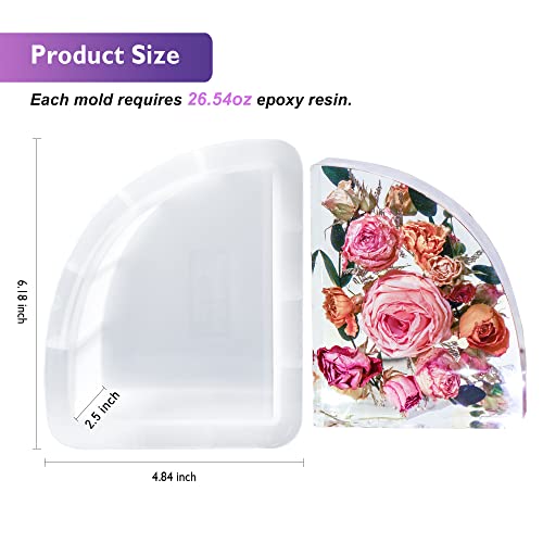 LET'S RESIN Bookends Resin Molds, 1 Pair Geode Book Organize Resin Molds Silicone Large, Crystal Epoxy Resin Molds for Books, Desktop Organizer, LET'S RESIN