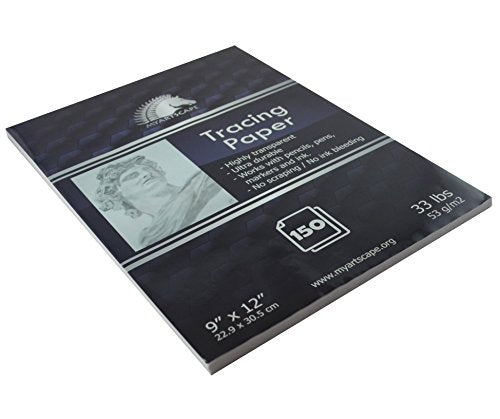 MyArtscape Tracing Paper Pad - 33lb - 9" x 12" - 150 Transparent Sheets - Artist Quality - High Transparency - Professional Art Supplies MyArtscape