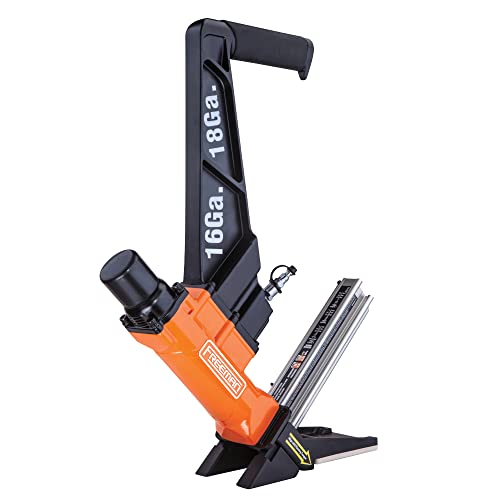 Freeman PF1618GLCN Pneumatic 3-in-1 16-Gauge and 18-Gauge 2" Flooring Nailer Ergonomic and Lightweight Nail Gun for Tongue and Groove, Hardwood, and Freeman