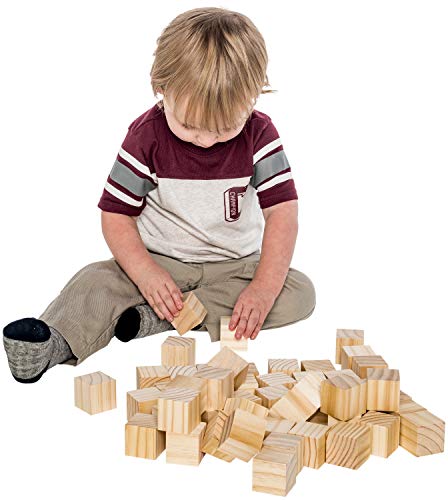 Wooden Cubes for Arts and Crafts – DIY - Photo Blocks - 1.5 Inch Unfinished Natural Wood Blocks – 50 Pieces – by Dragon Drew Dragon Drew