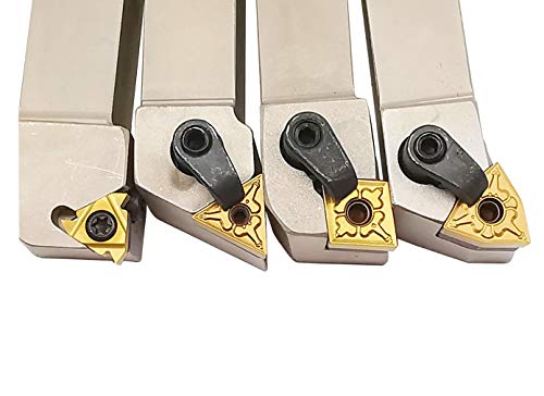 ASZLBYM 3/4'' inch CNC Lathe Indexable Turning Tool Holder with Nickel Plated,CNC Heavy-Duty Metal Lathe Bit Set with Tin Coated Carbide Turning ASZLBYM