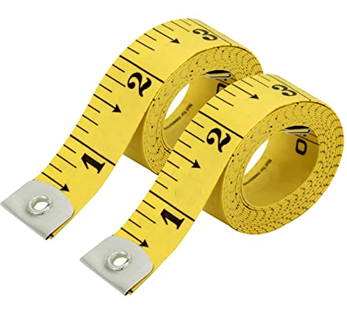 Unitedprime Flexible Tape Measure Pack of 2, Accurate Dual Scale Standard & Metric Measurements Tape,Soft Measuring Tape for Body, Weight Loss Sewing UNITEDPRIME