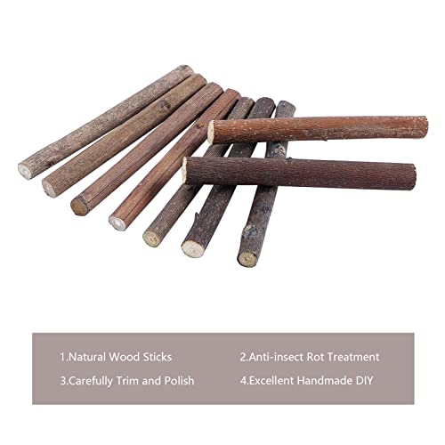 Pllieay 60 Pack 4 Inch Long 0.3-0.5 Inch in Diameter Wood Log Sticks Natural Twigs Sticks Wood Craft Sticks for DIY Crafts Photo Props, School Pllieay