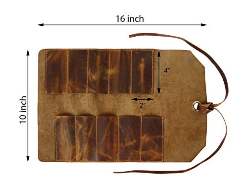 Leather Tool Roll Up Pouch - Leather Tool Wrench Roll/Chisel Bag by Rustic Town RUSTIC TOWN