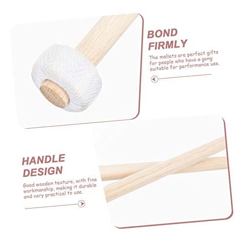 SUPVOX 2pcs Gong Hammer Music Accessories Electronic Accessories Electronic Drum Sticks Goner Striker Rubber-head Gong Mallets 5a Wood Pin Small SUPVOX