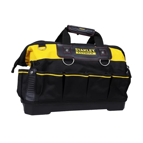 STANLEY FATMAX Technician Tool Bag, Heavy Duty 600 Denier and Leather, Multifunctional Tool Storage Organiser, 18 Inch, 1-93-950 Stanley