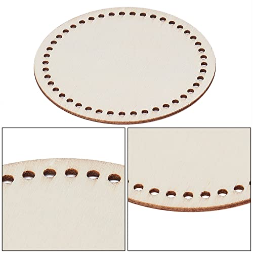 GORGECRAFT 6 Pcs 3 Sizes Mini Wooden Crochet Bag Bottom Round Shape Blank Solid Wood Crochet Basket Bases Supplies for DIY Basket Weaving Craft GORGECRAFT