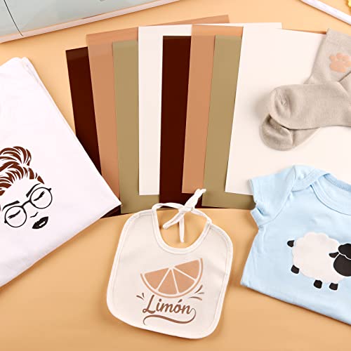 Tintnut Skin Tone Puff Vinyl Heat Transfer - 8 Sheets 12 x 10 inches 3D Puffy Heat Transfer Vinyl Foaming Nude Brown HTV Iron on Vinyl for T-Shirts Tintnut