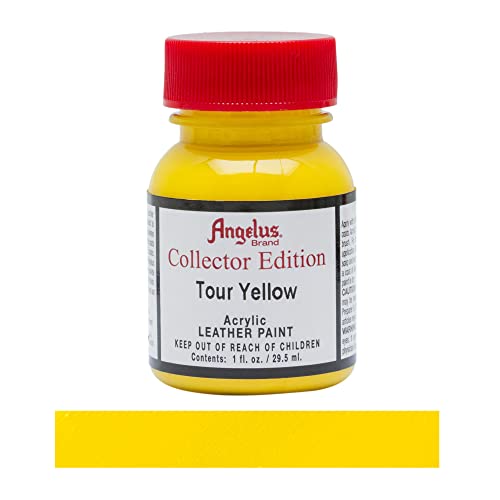 Angelus Collector Edition Acrylic Leather Paint for Sneaker Customizing, Shoes, Boots, Jackets, Bags, & More- Tour Thunder Yellow Angelus