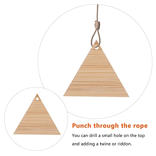 EXCEART 20pcs Unfinished Triangle Wood Pieces Blank Unfinished Wooden Cutout Shapes Slices Embellishment Ornament Discs Pieces Wedding Party Board EXCEART