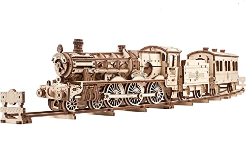 UGEARS Harry Potter Hogwarts Express 3D Puzzles for Adults to Build - Model Kits for Building Toy Train Set - 3D Wooden Puzzle Includes Train, UGEARS