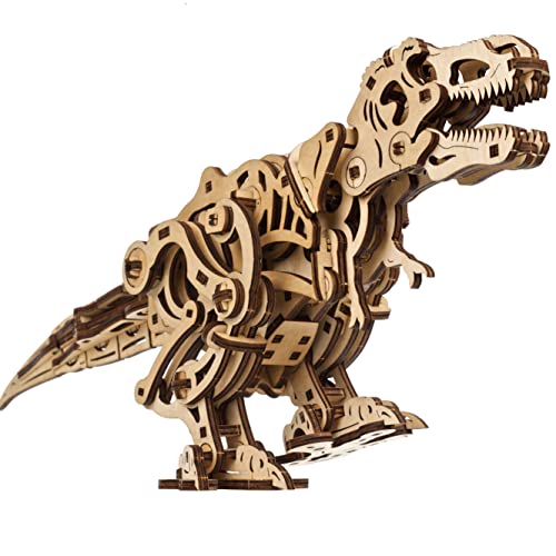 UGEARS Dinosaur 3D Model Kits - Jurassic Walking Tyrannosaurus Rex 3D Wooden Puzzles for Adults and All Family- Dinosaur Model Kit Wooden Puzzles - UGEARS