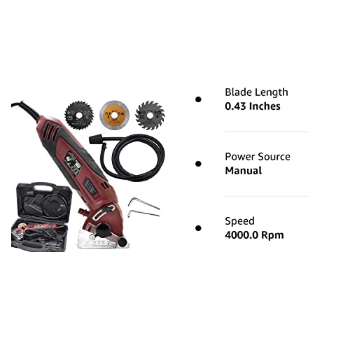 Multifunction Mini Circular Saw Machine Set, 400W High Powered Circular Saw Machine, Professional Compact Circular Saw with 3 Carbide Tipped Blade PureZoneA