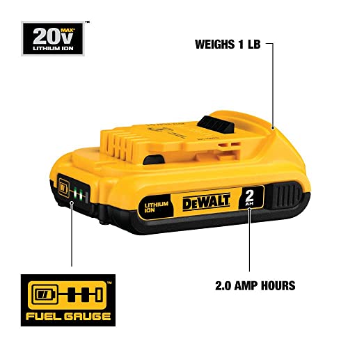 DEWALT 20V MAX Battery, Compact 2.0Ah (DCB203) DEWALT