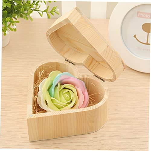 NOLITOY 5pcs Vintage Cases Unfinished Treasure Chest Heart Jewelry Case Ring Case Jewelry Organizer Tray Engagement Ring Heart Case Ring Chest NOLITOY